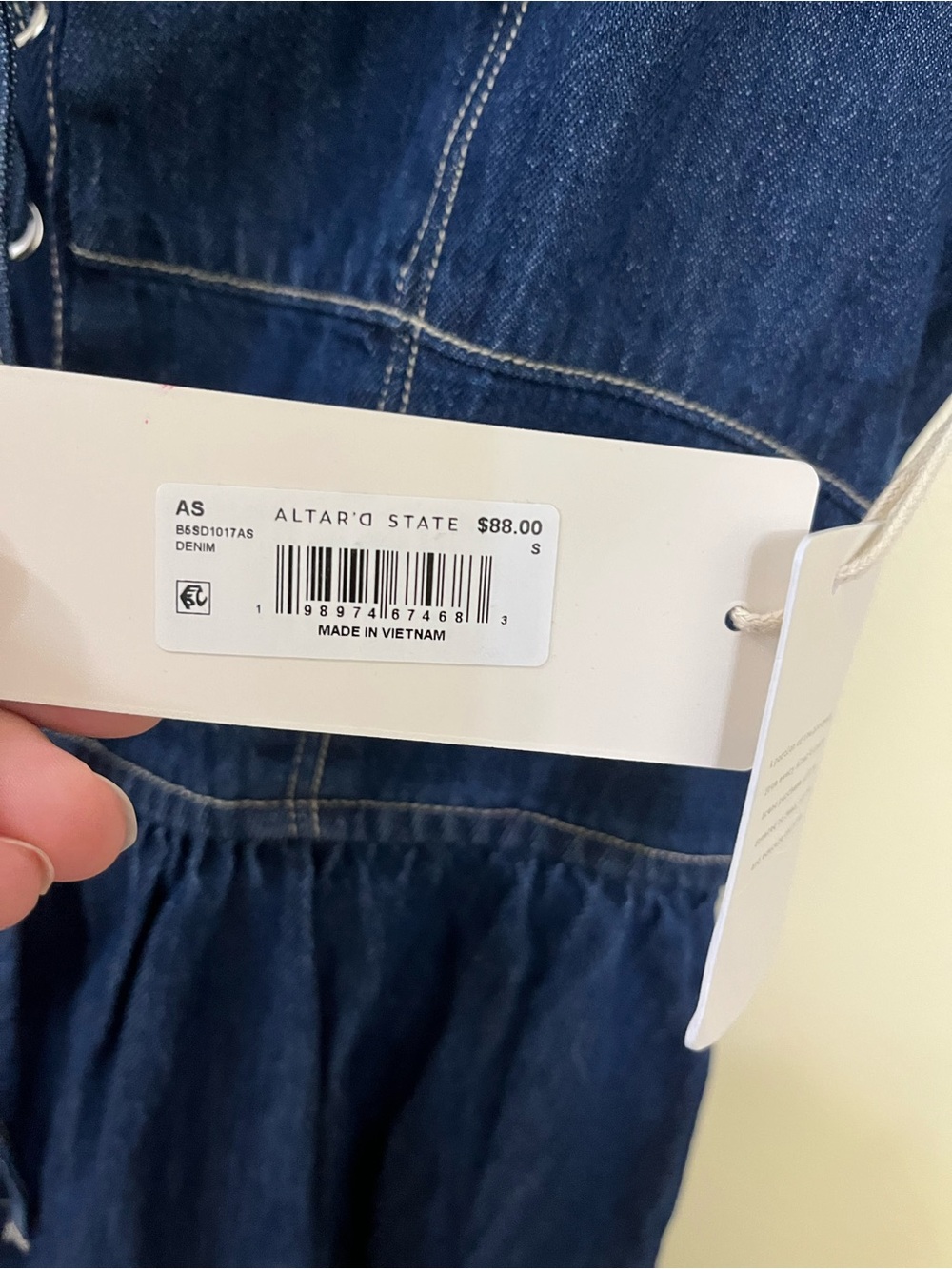 NEW Altar’d State Denim Midi Dress Size XS and Small Available NWT - Picture 3 of 10